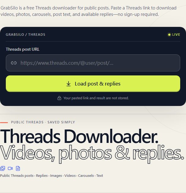 SiloSave downloader interface in English